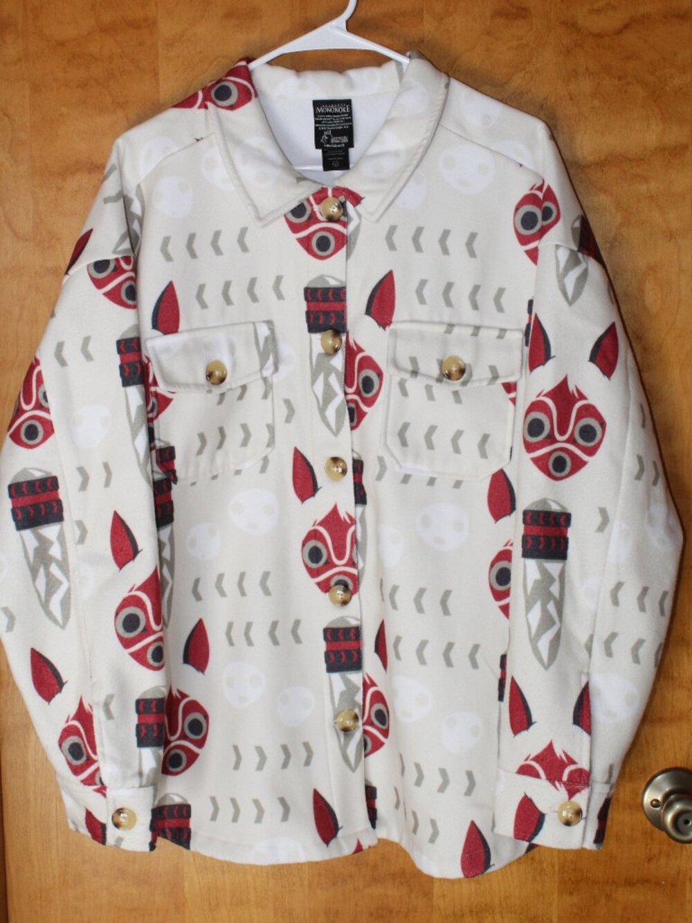 Princess Mononoke Jacket Womens Size L Fleece Her Universe Ghibli Coat